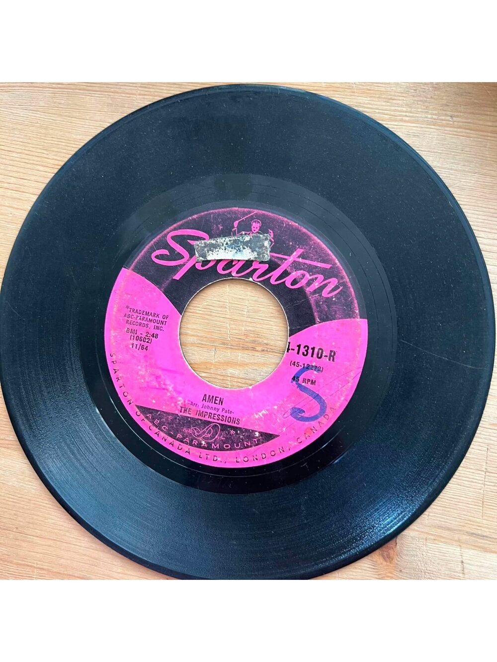 The Impressions - Amen/Long, Long Winter 45rpm VG+ R08
